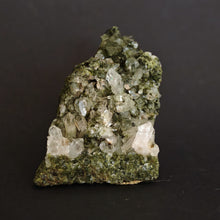 Load image into Gallery viewer, Natural Quartz Crystal Cluster on Green Epidote Matrix • Pakistan Mineral Specimen