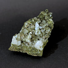 Load image into Gallery viewer, Natural Quartz Crystal Cluster on Green Epidote Matrix • Pakistan Mineral Specimen
