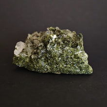 Load image into Gallery viewer, Natural Quartz Crystal Cluster on Green Epidote Matrix • Pakistan Mineral Specimen
