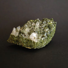 Load image into Gallery viewer, Natural Quartz Crystal Cluster on Green Epidote Matrix • Pakistan Mineral Specimen

