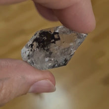 Load and play video in Gallery viewer, Rare Herkimer Diamond 11g Quartz Crystal • Double Terminated Black Inclusion Specimen
